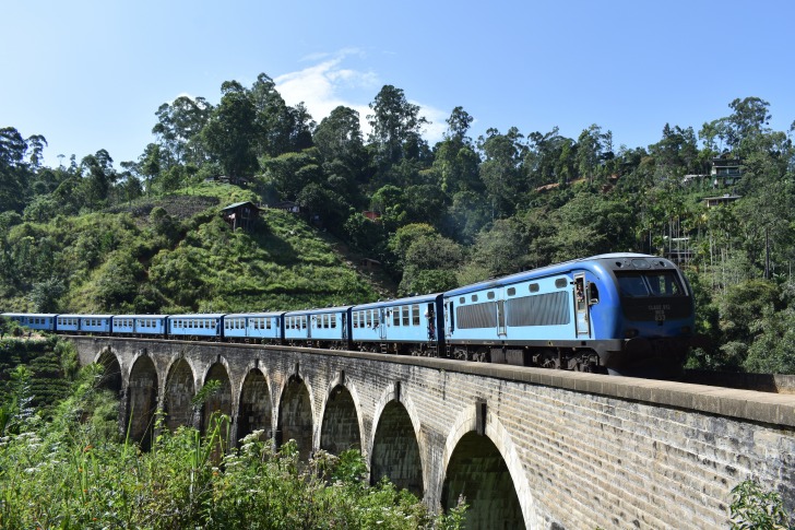 A train on a bridge