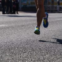 Marathon runner's legs