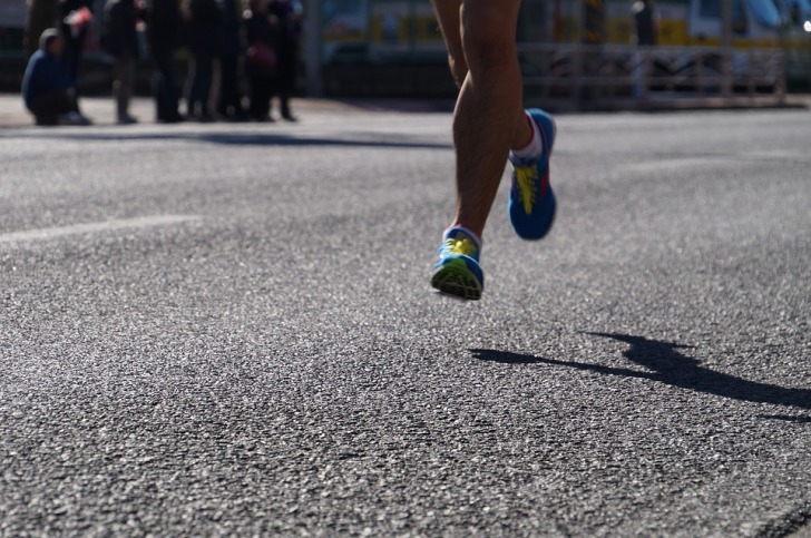 Marathon runner's legs