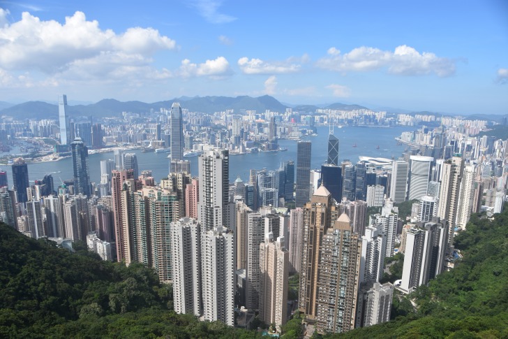 View to Victoria Peak in Hong Kong