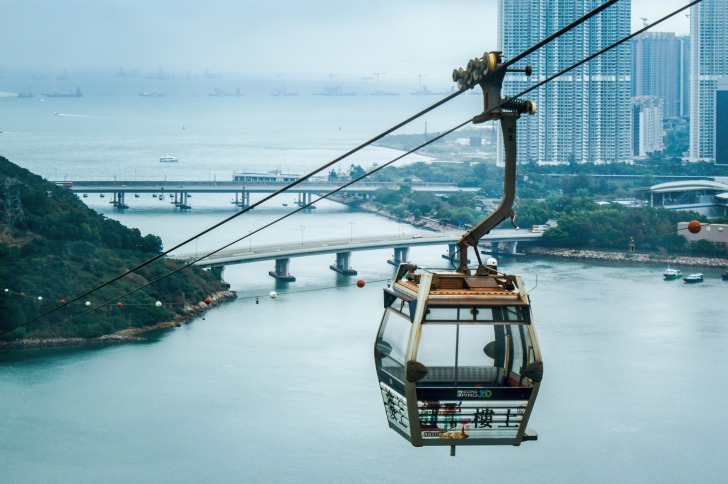 View to Lantau Island from cable car