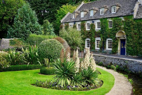 A beautiful house surrounded by greenery