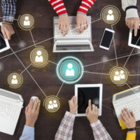 Social Network Online Sharing Connection Concept