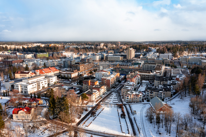 Aerial view of the Espoo Center neighborhood