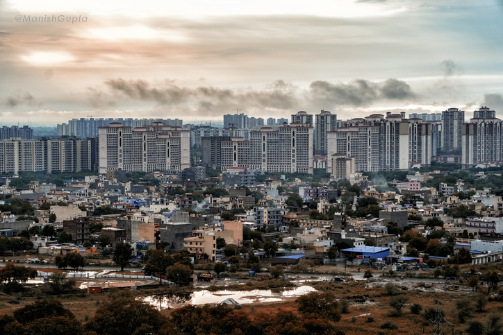 Urban skyscape of Gurgaon, Haryana India