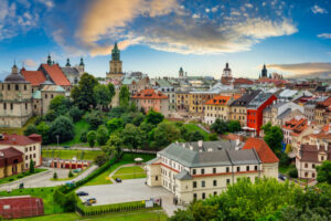 Lublin Lublin Old Town at sunset.