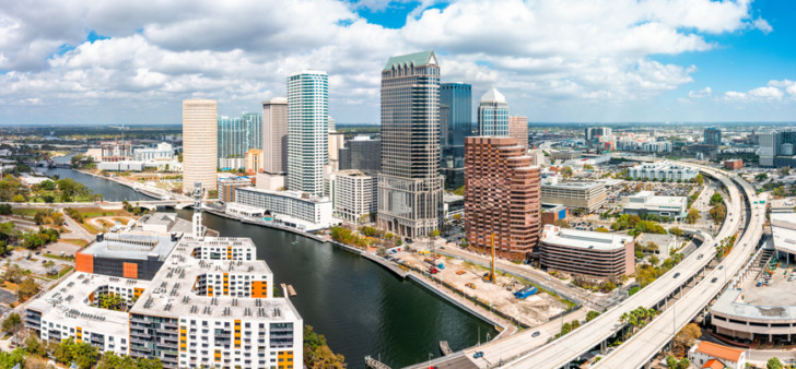 Aerial panorama of Tampa, Florida