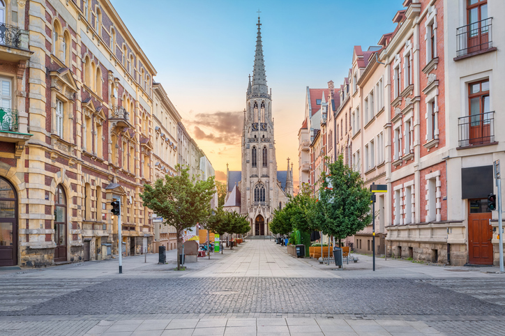Mariacka pedestrian street in Katowice