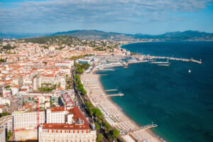 Cannes Cannes aerial panoramic view, France