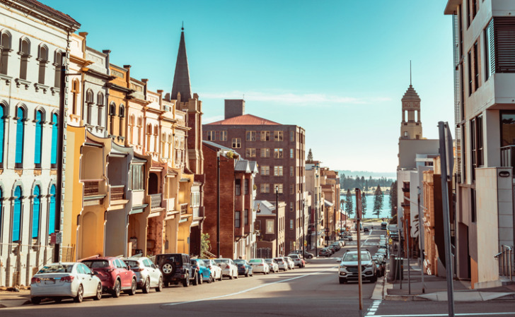 The street view of Newcastle in sunny days