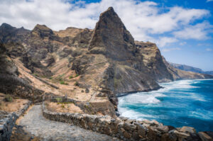Cidade Velha Cobblestone path along the coast on Santo Antao