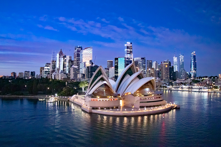 Downtown Sydney before Sunrise