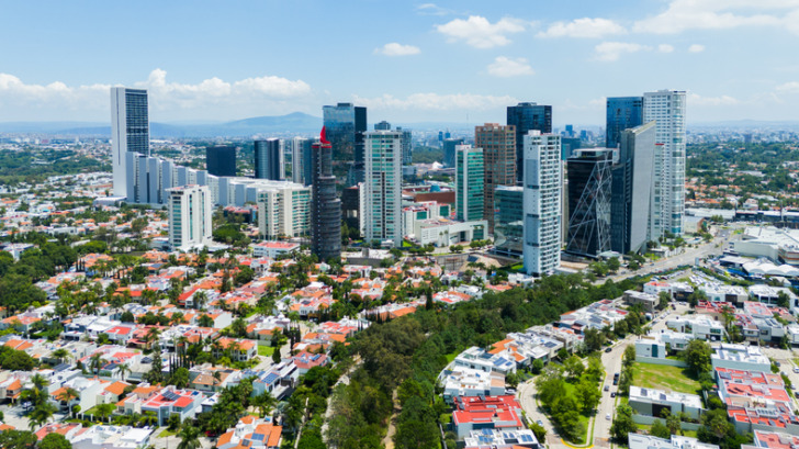 Guadalajara Skyline in Mexico. Residential Business District
