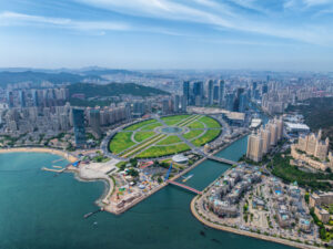 Dalian Xinghai Square is a city square in Dalian, Liaoning, China. It is located to the north of Xinghai Bay.