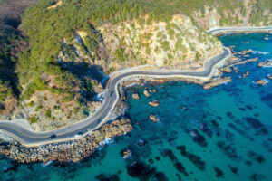 Gangneung-si Heonhwa-ro coastal road and the East Sea