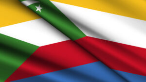 Mitsamiouli National Background of COMOROS Featuring Two Wavy Flags