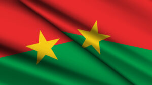 Ouahigouya National Background of BURKINA FASSO Featuring Two Wavy Flags