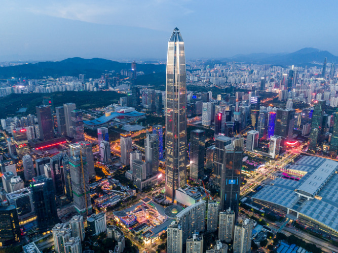 Aerial photography Of Shenzhen,Guangdong Province,China,Asia.