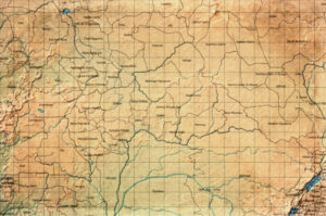 Berberati Vintage Map Of Central African Republic With Prefectural Boundaries On Retro Paper Background