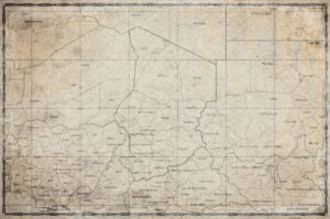 Sarh Vintage Map Of Chad With Regional Boundaries On Retro Paper Background