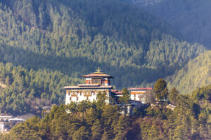 Bumthang The empressive dzong of jakar, Bhumtang, Bhutan in the early morning light.