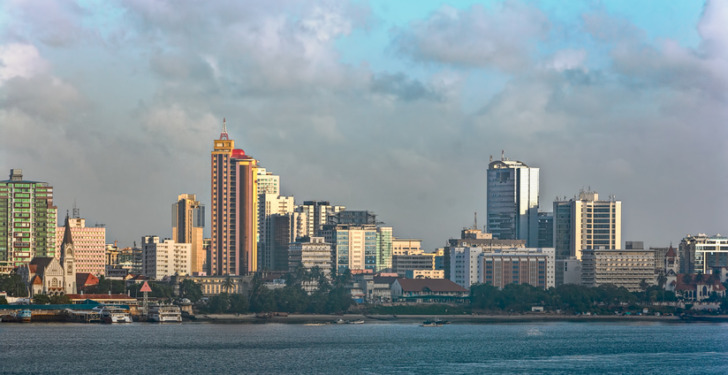 Sunset panorama of Dar Es Salaam City Centre