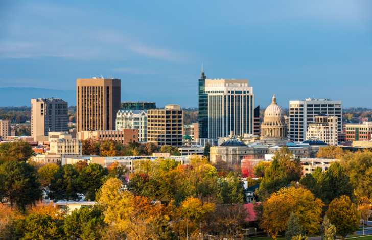 Boise Idaho with fall colors