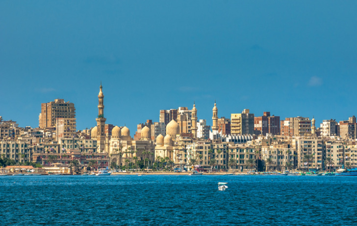 View of Alexandria harbor, Egypt