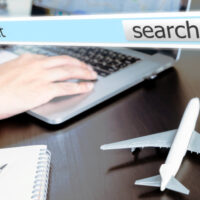 Online Travel agency flight search box poster
