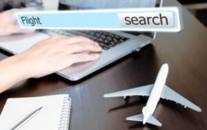Online Travel agency flight search box poster