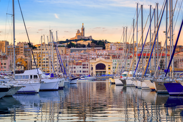 Yachts in the Old Port of Marseilles, France