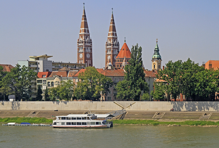 riverside of river Tisza in city Szeged