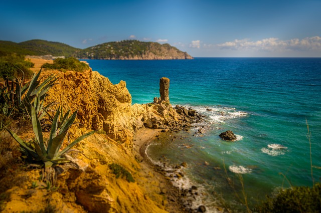 A beach in Ibiza