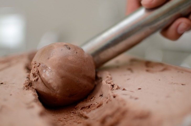 Chocolate ice cream ball