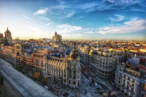 aerial view of Madrid, Spain