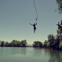 Man jumping in the water