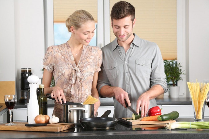 Couple cooking