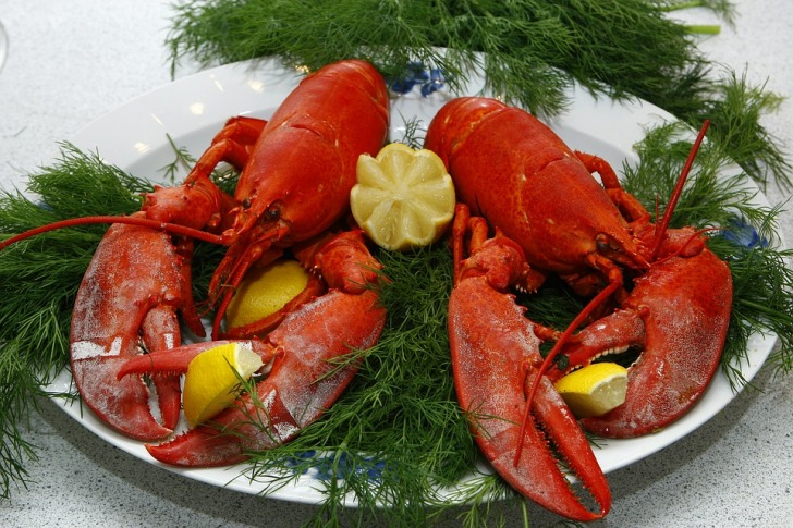 Lobsters on a plate
