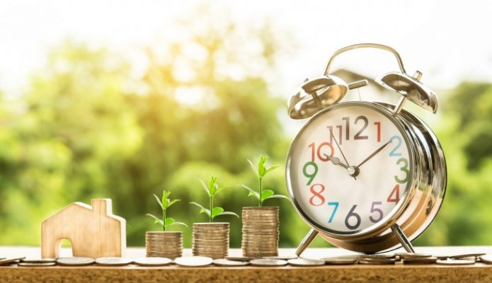 Clock and coins