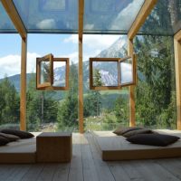 Windows on glass walls with great view