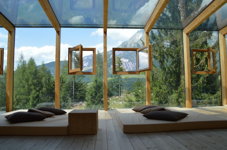 Windows on glass walls with great view