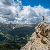 A hiker on a rock