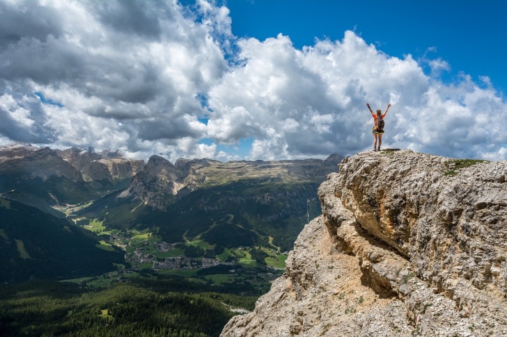 A hiker on a rock