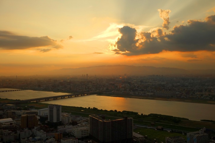 Osaka port sunset