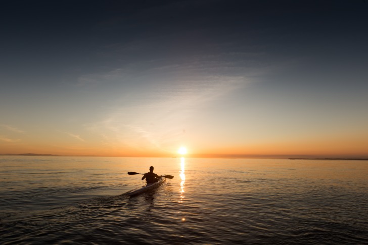 Kayaking in the evening