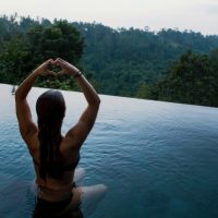 Girl relaxing in the water