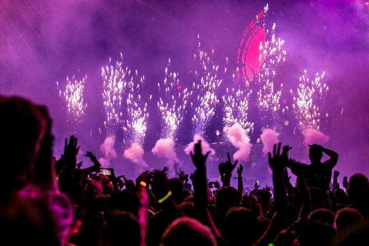 Fireworks at a concert