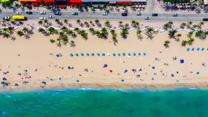 Bird's eye view of the beach