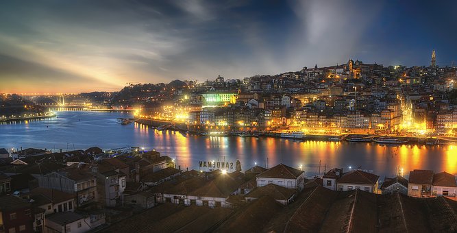 Portugal city at night