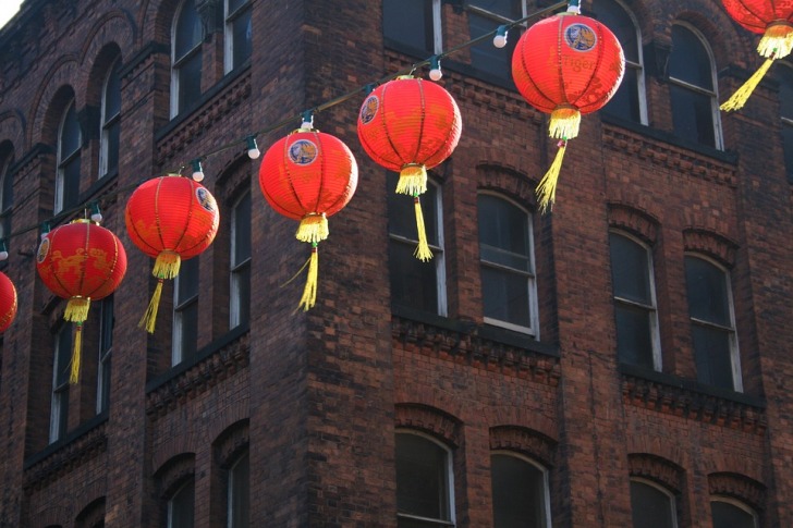 Chinese New Year lanterns in the street